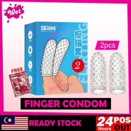 [ READY STOCK ] WET STORE Crystal Dotted Spike Finger Silicone Condom for Man Women Adult Toy Kondom Jari Berduri