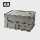 【日本霜山】工業風耐重摺疊置物收納箱-19L-2色可選-軍綠灰
