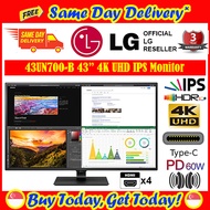 [Free Same Day Delivery*] LG 43UN700-B 43Inch 4K UHD (3840 X 2160) IPS Display with USB Type-C and HDR10 with 4xHDMI inputs 43UN700 (*Order before 2pm on Working Day, will Deliver on Same Day, Order After 2pm, will Deliver Next Working Day.)