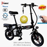 Vmax Electric Bike G3 Php No1 Protable Folding EBike Pedal Assist Folding bike Tubeless Tires Lithium Battery(8A and 22A） 48V 240watts Brushless Motor