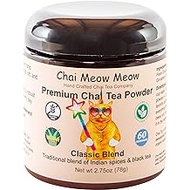 Classic Blend Chai Tea Powder | 60 Servings | No sugar or sweeteners | Organic Spices + Kenyan Assam Black Tea | Traditional Chai Masala | Hand Crafted by Chai Meow Meow
