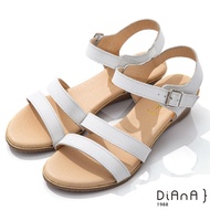 DIANA 4cm 質感牛皮環踝皮帶釦飾羅馬涼鞋-異國風情-白
