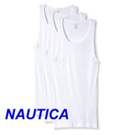 【NAUTICA】2018男時尚經典白色圓領背心3件組-網(預購)
