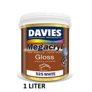 Davies DV525 Megacryl Gloss White 100 Acrylic Latex Paint (Water-Based) 1Liter