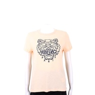 KENZO Tiger 虎頭字母膠印粉橘色短袖TEE T恤(女款)