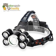 LH Outdoor USB Headlamp Zoomable 80000LM 5 LED Head Light（Only Headlamp)