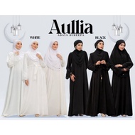 ABAYA AULLIA byreefa bf menyusu wuduk friendly putih hitam jubah black white nikah tunang lace IRONLESS murah Plus size