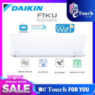 DAIKIN R32 Deluxe Inverter Smart Control - Wifi Air Conditioner - FTKU Model Air Cond 5 star Energy Saving / 1.0HP FTKU28A RKU28FV1D / 1.5HP FTKU35A RKU35FV1D / 2.0HP FTKU50A RKU50FV1D / 2.5HP FTKU60A RKU60FV1D / 3.0HP FTKU71 FTKU71AV1LF