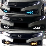 Honda Civic fc Facelift 2019 2020 2021 front bumper drl daylight day fog light lamp led running cover foglamp foglight