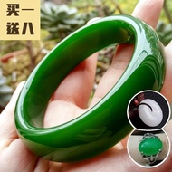 【免運】手鐲 天然玉鐲保真和田玉碧玉菠菜綠玉手鐲子女款手環帶證書玉鐲子【喜迎新春 全館8.5折起】