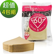 HARIO V60日本製2人份無漂白濾紙 共400張(VCF-01-100M*4)