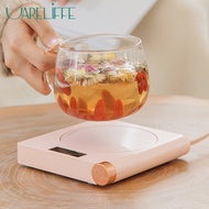 Uareliffe 5V Cup Heater Warmer Mini Coffee Mug Cup Warmer USB Thermostatic Cup For Office Home Desk Use Cocoa Tea Water Milk Electric Beverage Warmer With Timer 5 Temperatures Adjustment Coaster Heating Mat