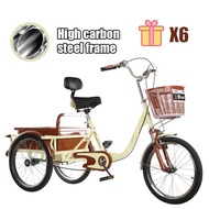 Sanjian Elderly Tricycle High Carbon Steel Frame With Taillight Tricycle Household Grocery Shopping Adult Tricycle