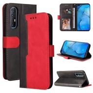 Bisnis Modis Casing Ponsel, untuk OPPO Reno 4 Lite / 4F / 4Z 5Z 5G / 5F / 5 Lite / 5 / 5 Pro Plus / 6Z 6 5G / 6 Pro 4G 5G / 6 Pro Plus casing Anti-jatuh Cover Flip Casing Kulit Warna Serasi