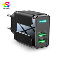 【】2.4A USBสองทางอเนกประสงค์ที่ชาร์จเร็ว5V Fast Chargingเครื่องชาร์จติดผนังEU USปลั๊กโทรศัพท์มือถือสำหรับIphoneไอแพดมินิซัมซุงXiaomi