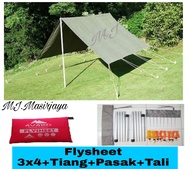 Promo Flysheet 3x4+Tiang Flysheet+Pasak+Tali Traptent 3x4 Flysheet Ultralight