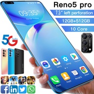 [ hp opo murah+ 2021 terbaru tiba⚡] Reno5 pro Android Mobile Phone ❗7.5 inch Perbesar Layar 12G RAM 512G ROM Cellphone HP Murah Android 10.0 smartphone opo reno 4 pro 2020