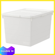🇸🇪 IKEA SOCKERBIT Polypropylene Plastic Large Box Organizer fits for HEJNE, IVAR &amp; ALGOT - 38 x 51 x 30 cm (Light Blue / White)