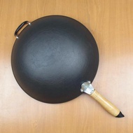 陸川老式鐵鍋家用鑄鐵鍋生鐵鍋加厚尖底圓底炒鍋
