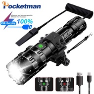 80000Lumens Tactical LED Rechargeable Flashlight Scout light Torch light 18650
