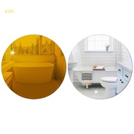KING Wall Mirror Sticker Self Adhesive Removable Round Wallpaper for Home Living Room