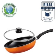 【Riess】奧地利國寶單柄陶瓷琺瑯單柄陶瓷琺瑯平底鍋28CM(橘)