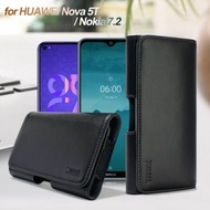 Xmart for HUAWEI Nova 5T /Nokia 7.2型男羊皮橫式腰掛皮套