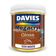 Davies DV525 Megacryl Gloss White 100 Acrylic Latex Paint (Water-Based) 4Liters