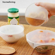homeliving 4pcs Stretch Reusable Food Storage Wrap Silicone Bowl Cover Seal Fresh Lids Film .