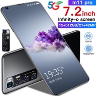4G/5G【hp murah cuci gudang】RAM 12GB ROM 512GB Ponsel M11 Pro 7.2 Inci 21MP + 42MP Kamera Dual SIM Card face ID Android Smartphone 5600MAh Ponsel handphone promo
