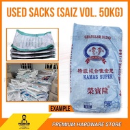 PREMIUM 50KG Recycle Used Guni Sack Second Hand Used Ferlitizer Bag Beg Guni Baja Kosong Terpakai 肥料袋