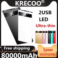 KRECOO® Flash charging QC3.0 dedicated mobile power supply light and thin compact portable 80000mAh