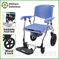 UniCare Solutions 699 Heavy Duty Duty Foldable Commode Chair Toilet with Wheels Arinola with chair