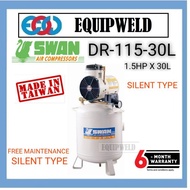 Swan DR-115-30L Oiless Air Compressor 1.5HP X 30 Litre (Silent) Made In Taiwan 1.5HP X 30L