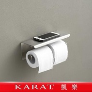 【KARAT凱樂】Moore 雙捲衛生紙架(捲筒紙架/置物平台/304不鏽鋼)