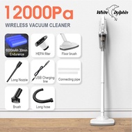 White Dolphin Cordless USB Chargable Handheld Vacuum Cleaner for Home Car 12000Pa Big Suction Vacuum Cleaner Collector Aspirator