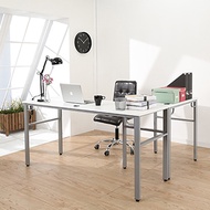 《BuyJM》木紋白低甲醛160+80公分L型穩重型工作桌/電腦桌附電線孔 I-B-DE086+88WH