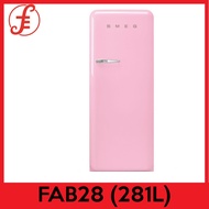 Smeg FRIDGE FAB28 Refrigerator 50’s Style 1 DR FREESTANDING FRIDGE (281 L) (2yrs warranty) (FAB28)