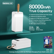 REMAX POWERBANK BESAR 22.5W Portable Powerbank Big Capacity HUAWEI Powerbank Fast Charging Powerbank 80000mAh RPP-266