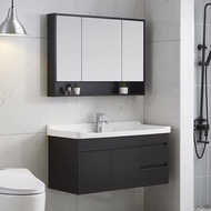 Runzeu Nordic toilet solid wood bathroom cabinet wash basin cabinet combined washbasin basin cabinet wash basin cabinet simple mirror cabinet