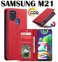 SAMSUNG M21 FLIP PREMIUM DOFF LEATHER CASE MAGNETIC TANPA KANCING- SARUNG BUKU MAGNETIC TANPA KANCING UNTUK HP SAMSUNG M21