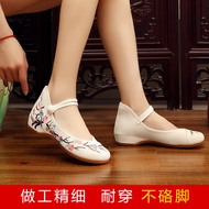 ♙○ Ethnic Style Shoes Women's Hanfu Shoes Beijing Embroidered Shoes Women's Cloth Shoes Hanfu Dance Shoes Mother's Shoes Tendon Sole Embroidered Shoes