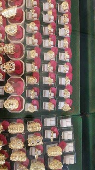cincin emas 24 k kdr 90% Palembang banyak model dan ukuran ¼ suku berat 1.650 gr