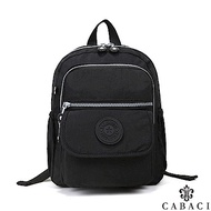 CABACI 輕便防潑水多隔層休閒小後背包-黑色