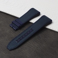 Genuine Cowhide Nylon Black Blue Watchband Silicone Belt Replacement Bracelet Suitable For 28Mm Franck Muller Strap