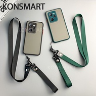 KONSMART เคสป้องกันเลนส์กล้องสำหรับ iPhone,เคสแข็ง PC ผิวด้านใสขนาดเล็ก12 11 Pro Max 2022พร้อมสายคล้องมือและเชือกคล้องคอสำหรับโทรศัพท์ Iphone 12Mini 13