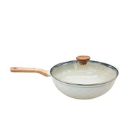 韓國EVERLOCK鈦晶不沾鑽石炒鍋30CM-松露白