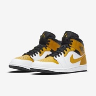 【NIKE 耐吉】休閒鞋 Air Jordan 1代 男鞋 University Gold 喬丹 8孔 白黃(554724-170)