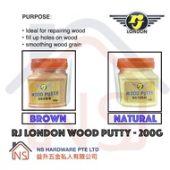 RJ London Wood Putty/ Wood Filler/ Wood Filla/ Brown and Natural Color 200g