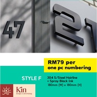 KIN - Customised Modern House Number Plate Stainless Steel 304 House Number Plate